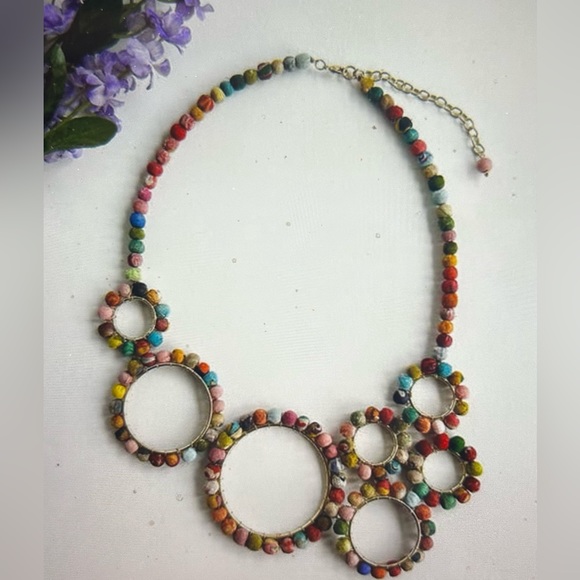 Kantha Spherical Necklace - Picture 2 of 3